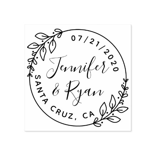 Create Your Own Sweet Round Wedding Save The Date Rubber Stamp