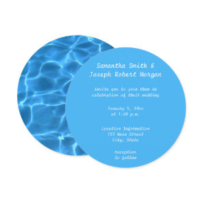 Create Your Own Swimming Pool Circle Photo Wedding Invitation