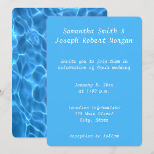 Create Your Own Swimming Pool Photo Wedding Invitation