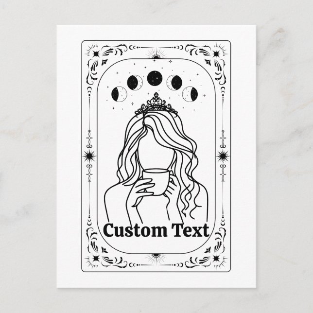 Create Your Own Tarot Celestial Bride Bachelorette Holiday Postcard (Front)
