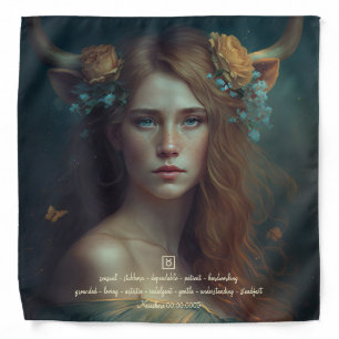 Create Your Own Taurus Sun Sign Zodiac Goddess Bandana