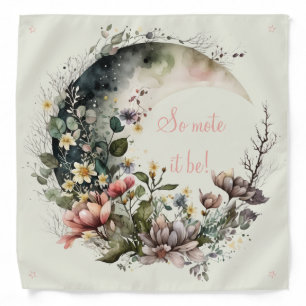 Create Your Own Tea Roses Floral Crescent Moon Bandana
