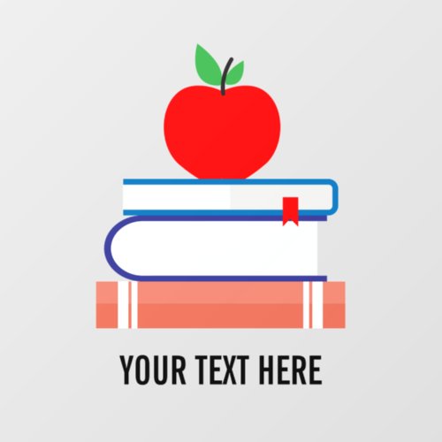 Create Your Own Teacher Books Apple Wall Decal