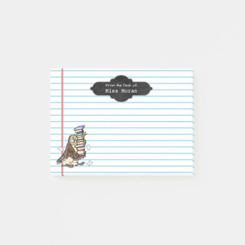 Create Your Own Teachers Name  Personalized Owl Post_it Notes