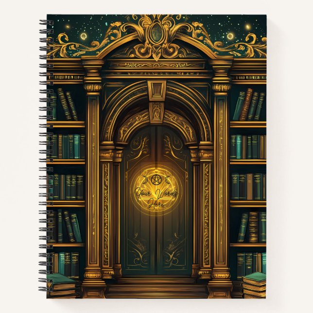Create Your Own Teal Enchanted Secret Library Notebook (Front)