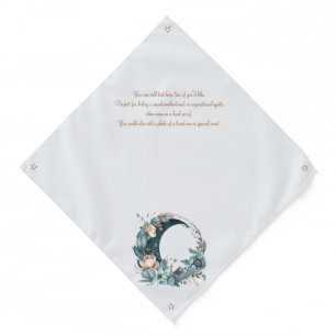 Create Your Own Teal & Peach Floral Moon Bandana