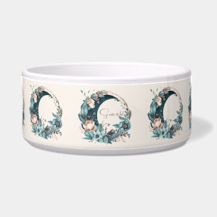 Create Your Own Teal & Peach Floral Moon Bowl