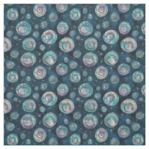 Create Your Own Teal Pink Bubble Shells Fabric