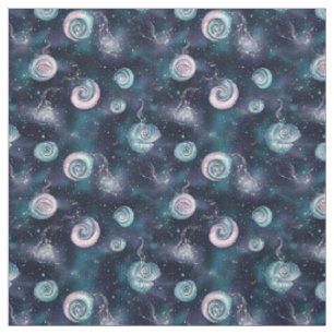 Create Your Own Teal Purple Pink Fractal Spirals Fabric