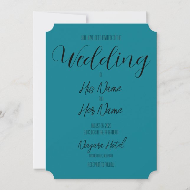 Create Your Own Teal Wedding Invitation (Front)