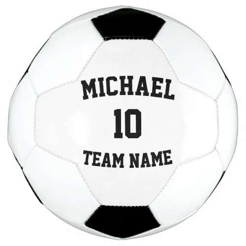 Create Your Own Team Name Number Soccer Ball