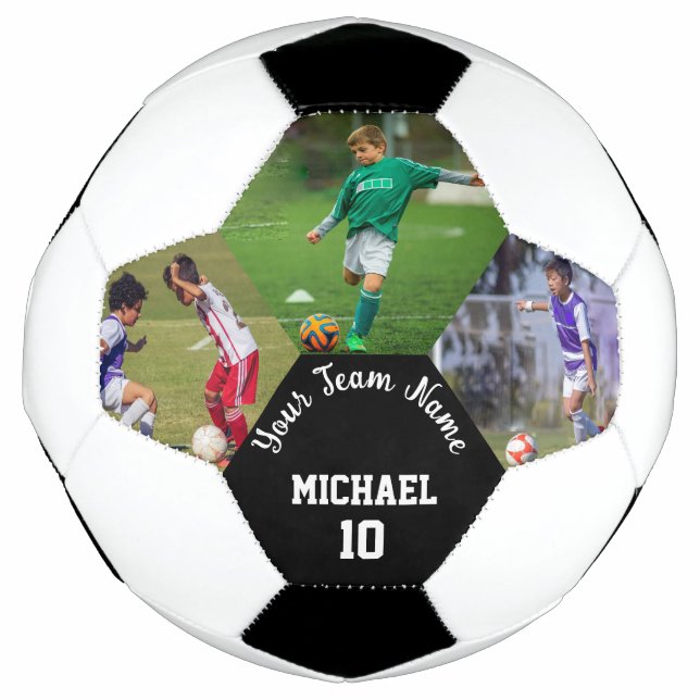 Create Your Own Team Player Photo Name Number Soccer Ball (Front)