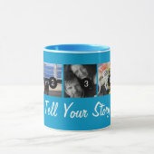 Create Your Own Tell Your Story 5 images Blue Mug (Center)