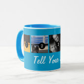 Create Your Own Tell Your Story 5 images Blue Mug (Front Left)