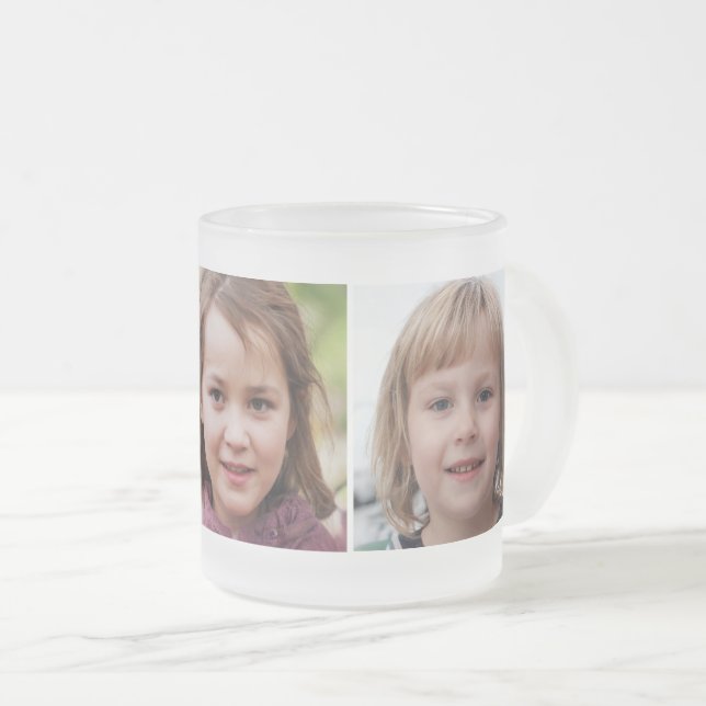 Create Your Own Template 3 Photos Frosted Glass Coffee Mug (Front Right)