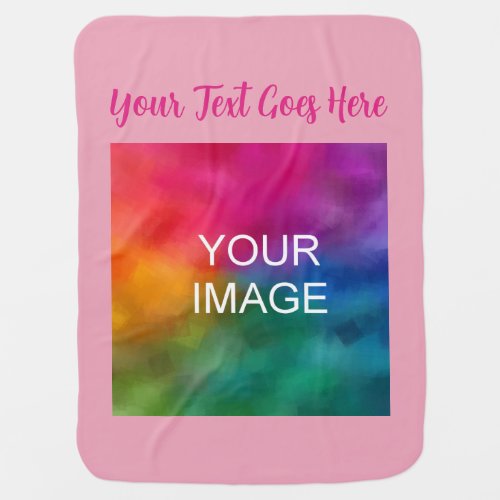 Create Your Own Template Pink Script Text Name Baby Blanket