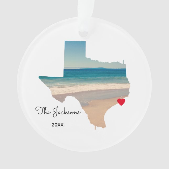 Create Your Own Texas Beach Trip Photo Ornament (Front)