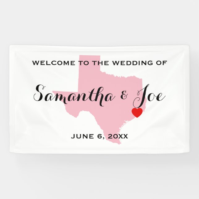 Create Your Own Texas Wedding Welcome Banner (Horizontal)