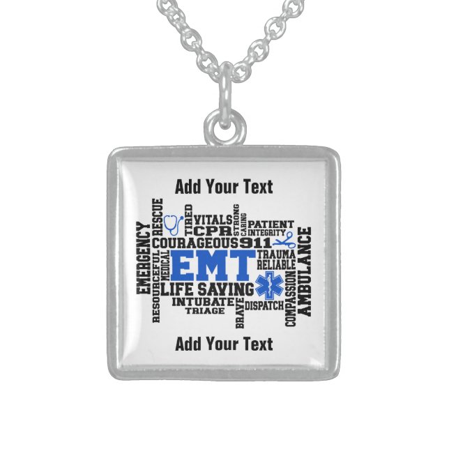 Create your own text and design :-) sterling silve silver necklace (Front)