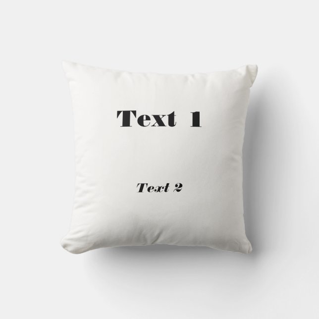 Create Your Own Text Name-Pillows Black Text Print Throw Pillow (Front)