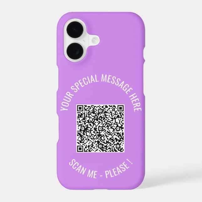 Create Your Own Text QR Code iPhone Case Template (Back)