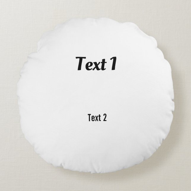 Create your own text soft poufs Brushed Polyester Round Pillow (Front)