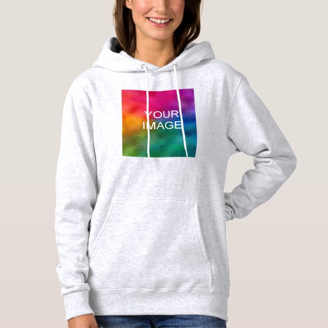 Create Your Own Text Upload Photo Womens Modern Hoodie (Front)