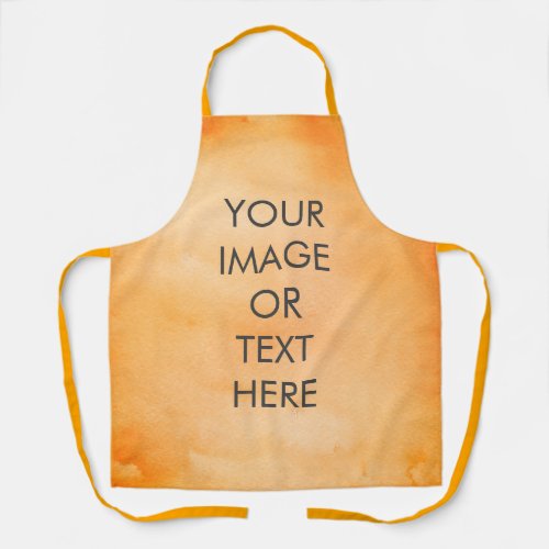 Create Your Own text watercolour orange Apron