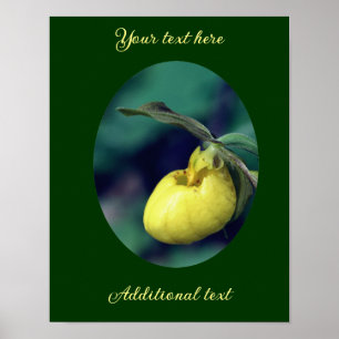 Create Your Own Text Yellow Lady Slipper Flower Poster