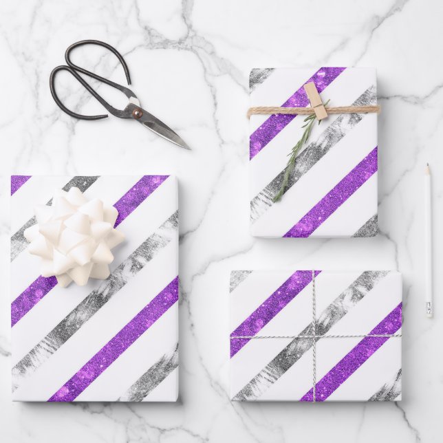 Create Your Own Texturized Stripes Wrapping Paper Sheets (Front)