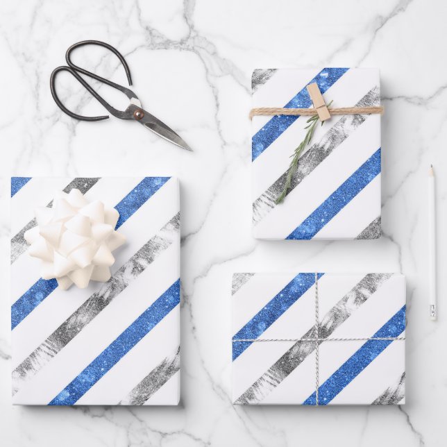 Create Your Own Texturized Stripes Wrapping Paper Sheets (Front)
