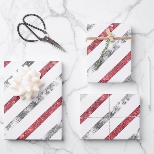 Create Your Own Texturized Stripes Wrapping Paper Sheets (Front)