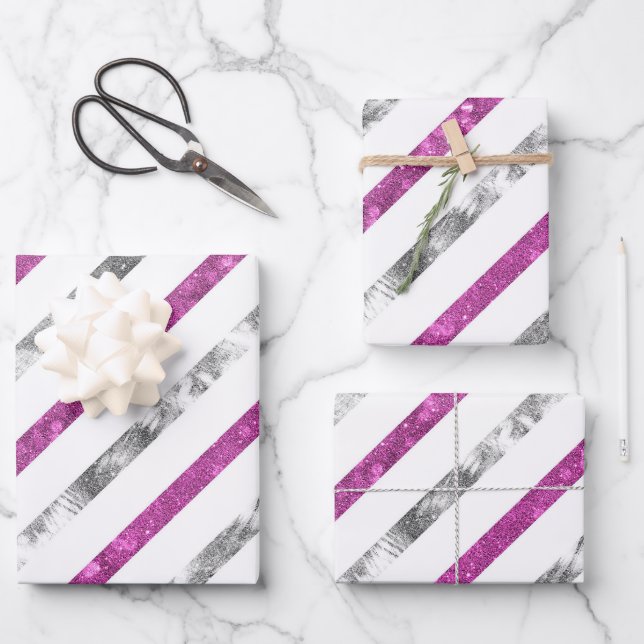 Create Your Own Texturized Stripes Wrapping Paper Sheets (Front)