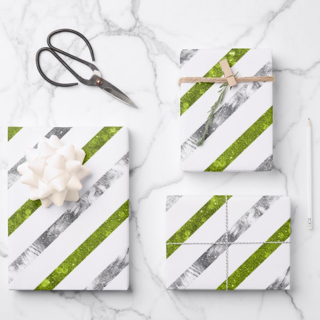 Create Your Own Texturized Stripes Wrapping Paper Sheets (Front)
