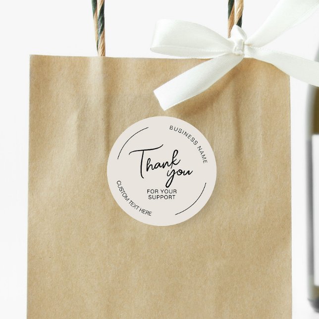 Create Your Own Thank You Business Classic Round Sticker (Create your own Thank you sticker for your business by MINTIC DESIGN STUDIO)