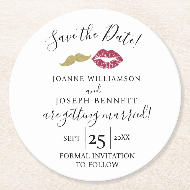 Create your own thank you coaster, save the date round paper coaster (Front)