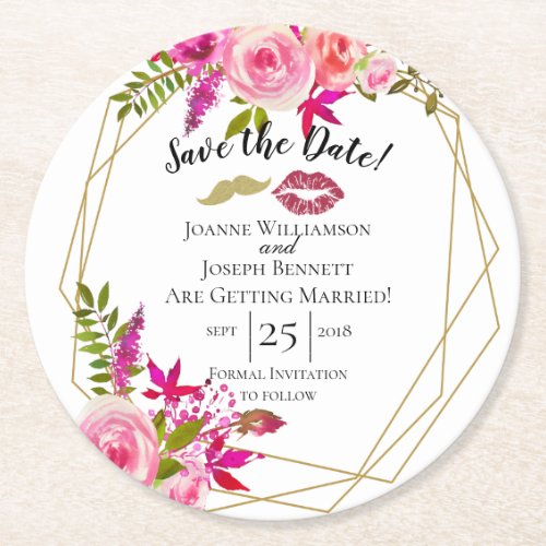 Create your own thank you coaster save the date round paper coaster
