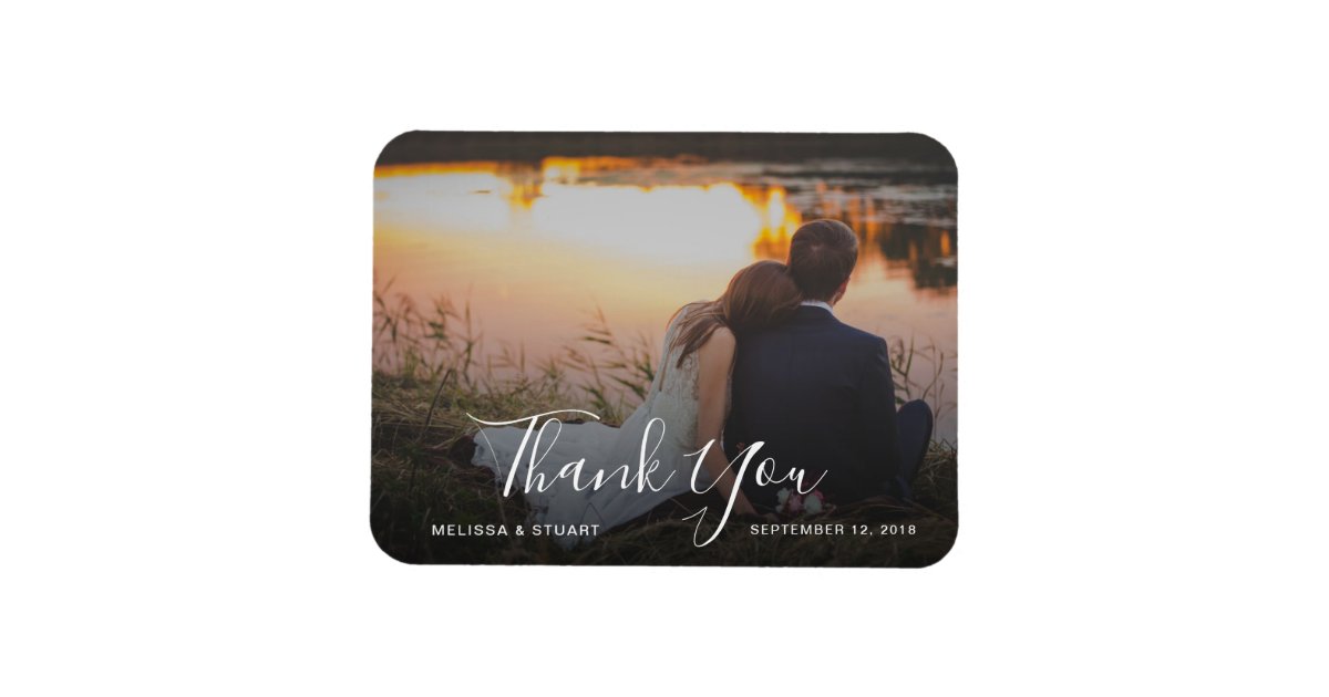 Create your own Thank you Wedding photo Magnet