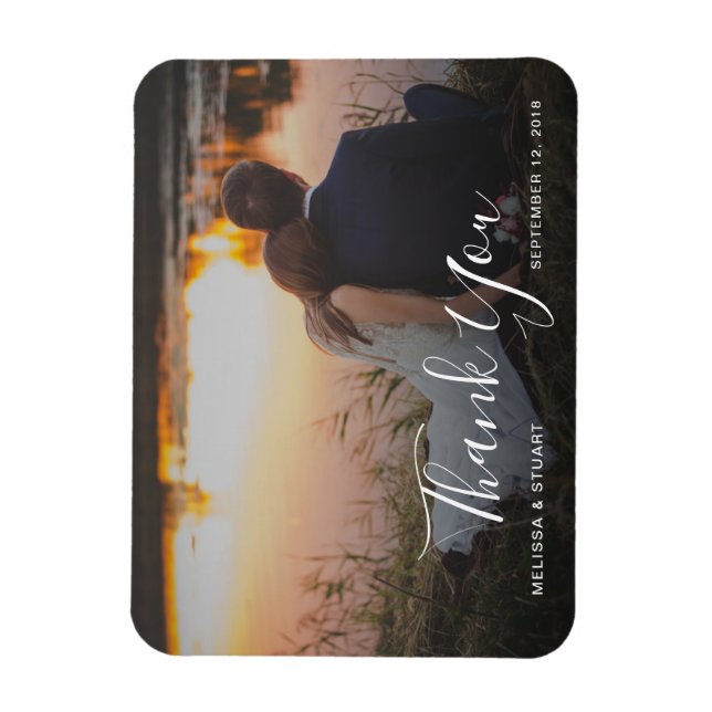 Create your own Thank you Wedding photo Magnet (Vertical)
