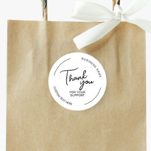 Create Your Own Thank You White Business  Classic Round Sticker