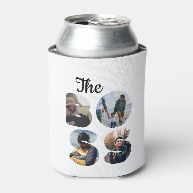 Create your own the boss photo matching couple can cooler (Can Front)
