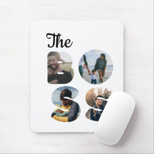 Create your own the boss photo matching couple mouse pad