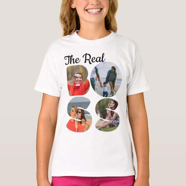 Create your own the boss photo matching couple T-Shirt (Front)