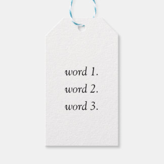 Create your own thoughtful text in three words gift tags
