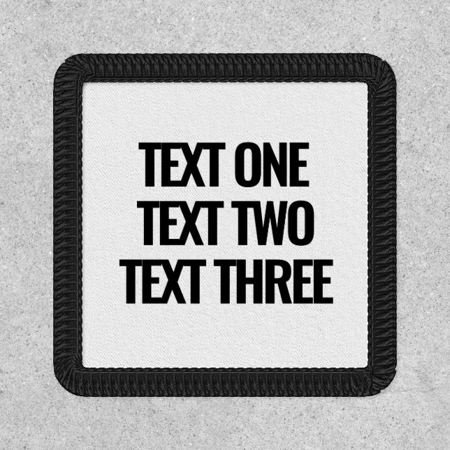 Create Your Own Three Line Custom Text Patch (Front)