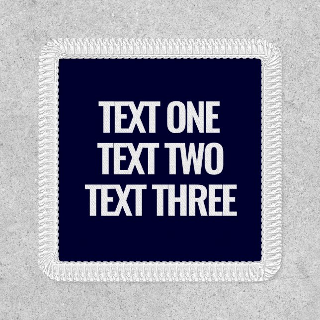 Create Your Own Three Line Custom Text Patch (Front)