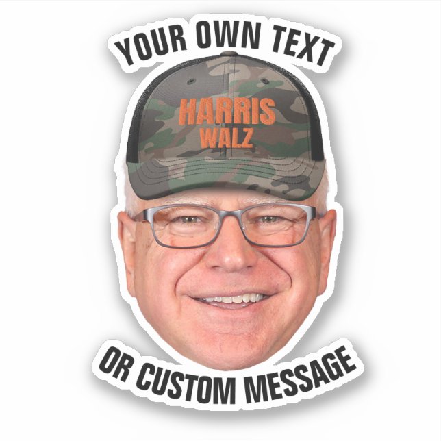 Create Your Own Tim Walz Sticker (Front)