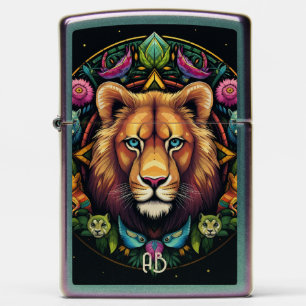 Create Your Own Totem Animal Lion Mandala Zippo Lighter