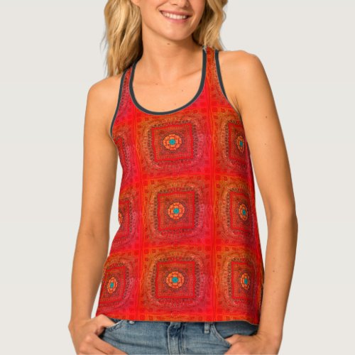 Create Your Own Traditional Sindh Indus Ajrak Art Tank Top