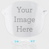 Partial Transparent Design: No Underbase, Adult Face Shield (Front w/Glasses)